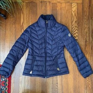 Micheal Kors Blue Packable Down Jacket